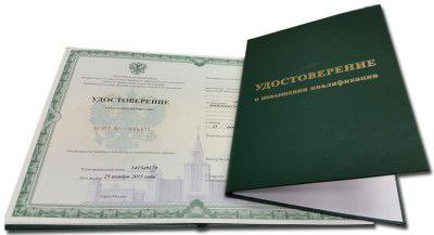 Удостоверение о повышении квалификации МГУ имени М.В.Ломоносова